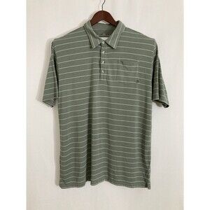 Free Fly Men’s 3XL Green Striped Bamboo Performance Golf Polo Short Sleeve